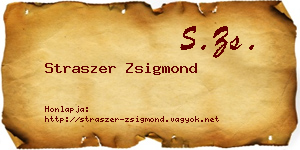 Straszer Zsigmond névjegykártya