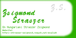 zsigmond straszer business card